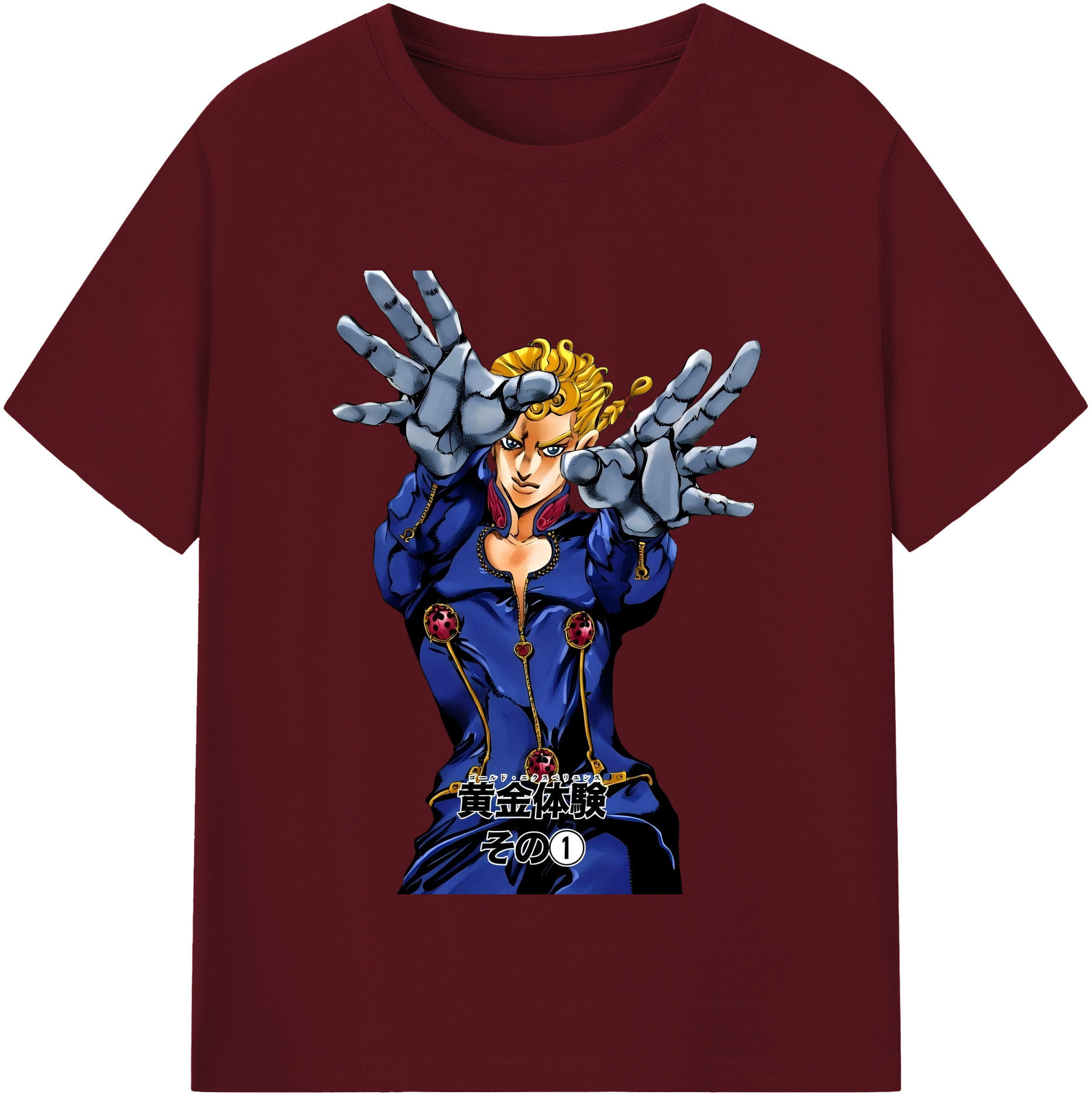 （画像用） ジョジョの奇妙な冒険 ジョルノ?ジョバァーナ JoJo's Bizarre Adventure Giorno Giovanna 綿100％半袖Tシャツ（フロントプリント）